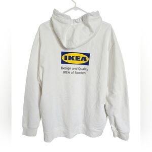 IKEA Limited Edition EFTERTRÄDA Hoodie White L/XL 100% Cotton Spellout Unusex